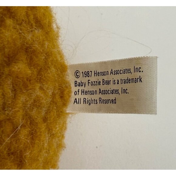 Vintage 1987 Baby Fozzie Bear with Scarf Plush Muppet Babies - Picture 7 of 8